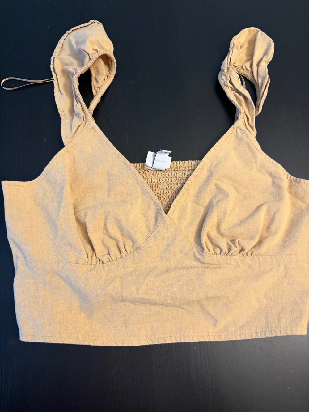 a new day Beige Bralette Crop Top with Ruffle Straps